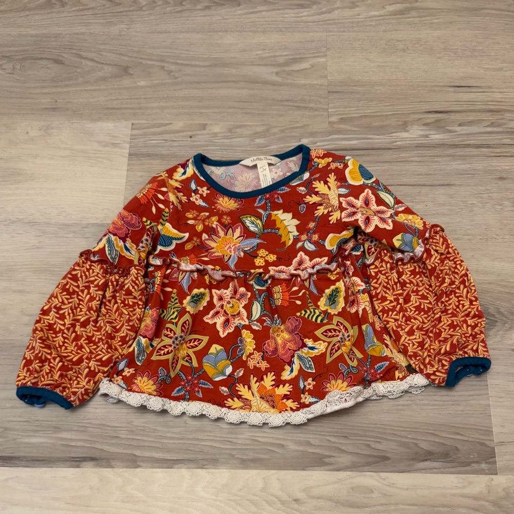 Matilda Jane Heart to Heart Garden Mums Floral Tunic Size 2